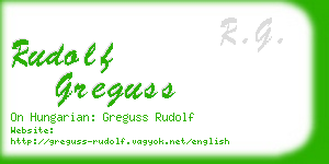 rudolf greguss business card